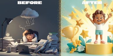 child counselling psychological support for school stress, academic pressure and low confidence