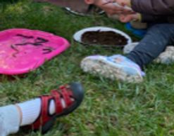 kids are playing with soil