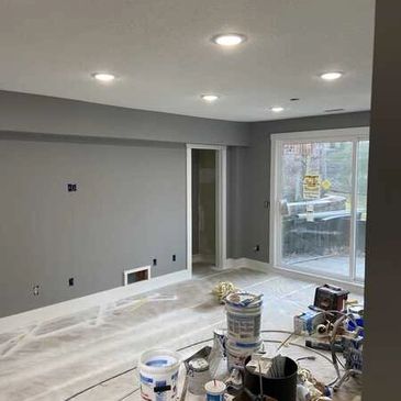 Basement finish including paint
