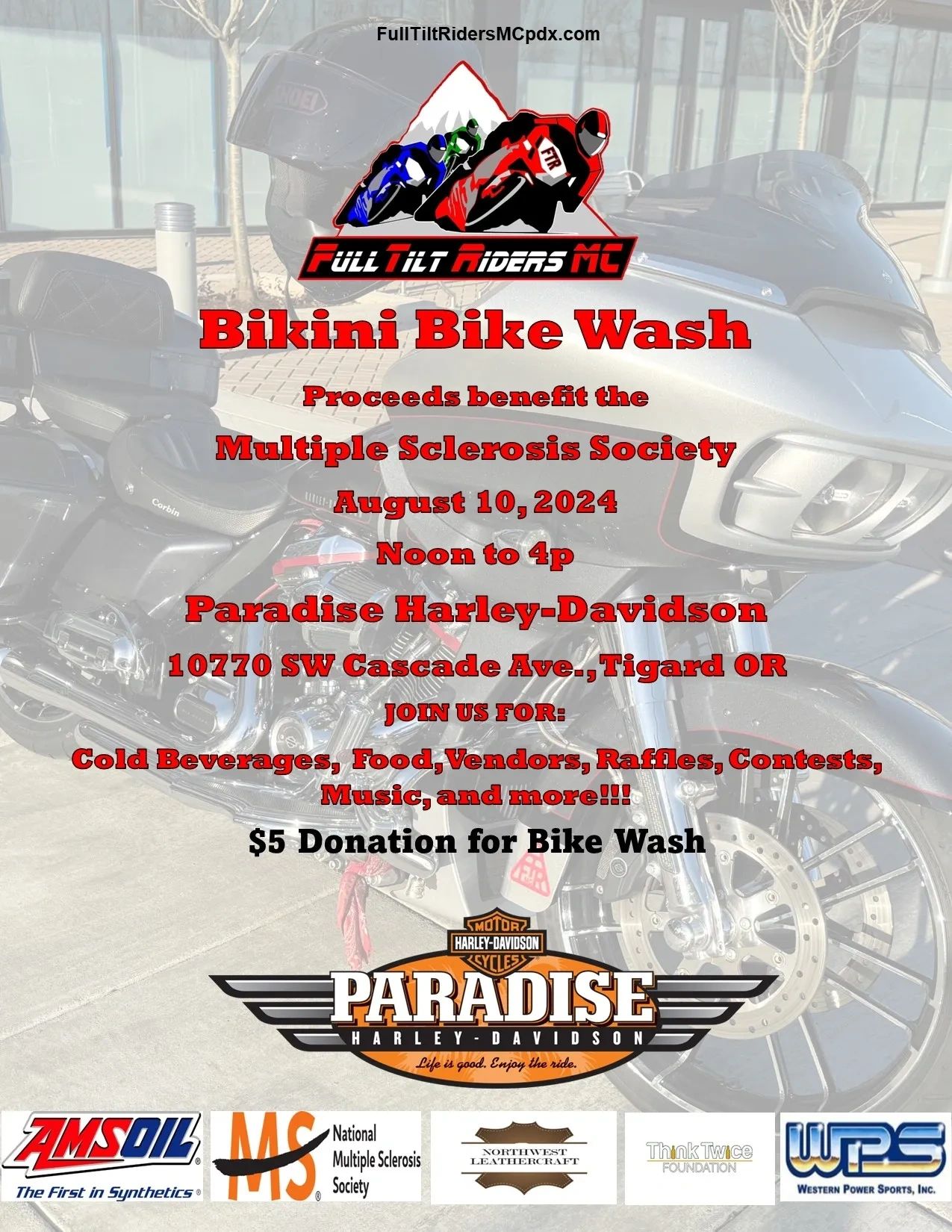 Flyer for our 2024 Annual Bikini Bike Wash