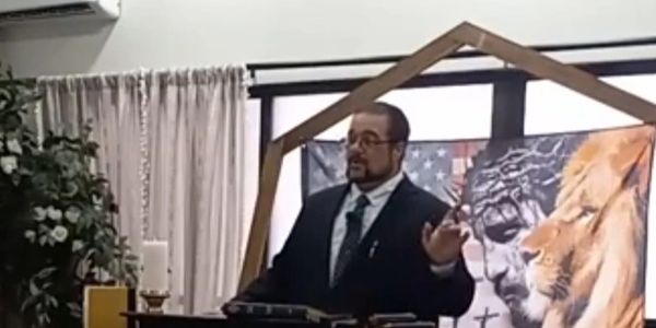 Pastor Jesse doing Sunday Service at Salty Hummingbird Chapel, Bunceton, Missouri.