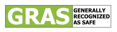 Green and white sign displaying 'GRAS Generally Recognized As Safe'.