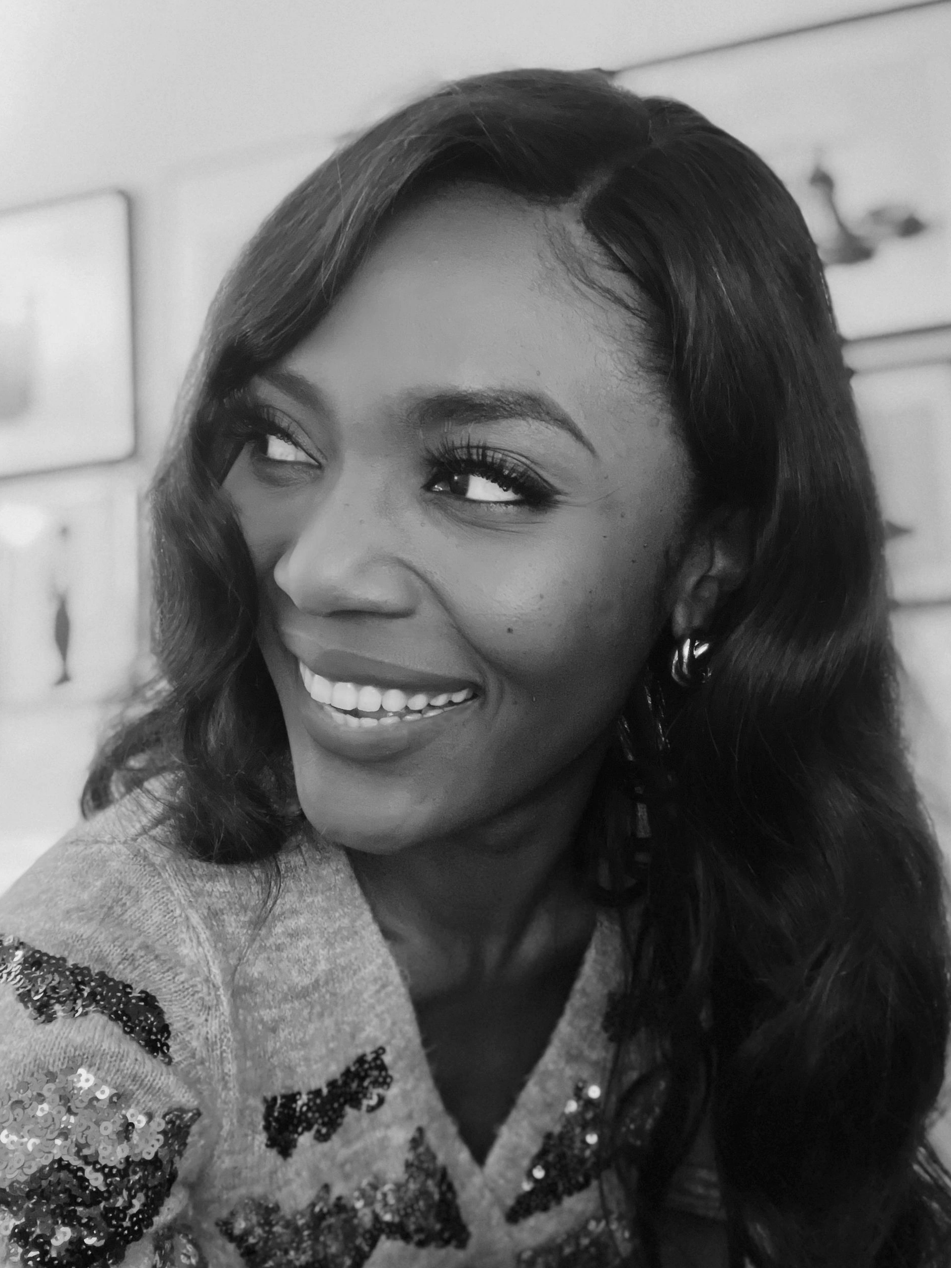 British Nigerian fashion illustrator Yéga in her home studio