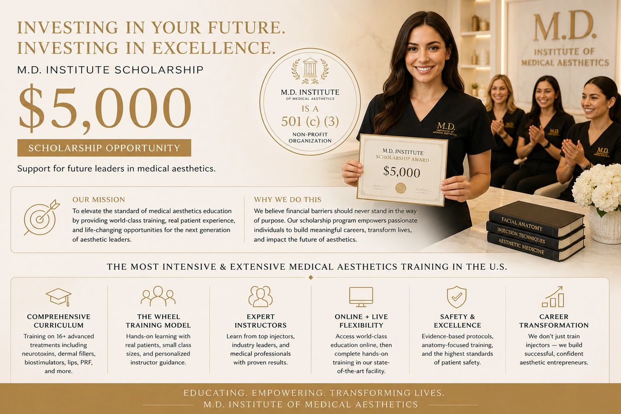 M.D. Institute offers a $5,000 scholarship for future leaders in medical aesthetics.