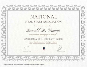 A certificate for Ronald D. Crump from the National Head Start Association.