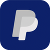 PayPal logo in white and gray on a dark blue background.