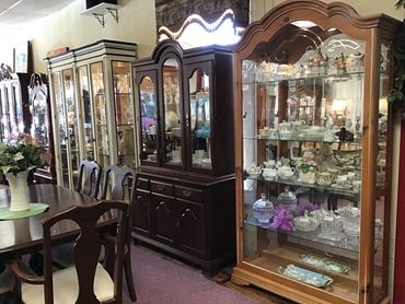 Curios large and small
China cabinets 
