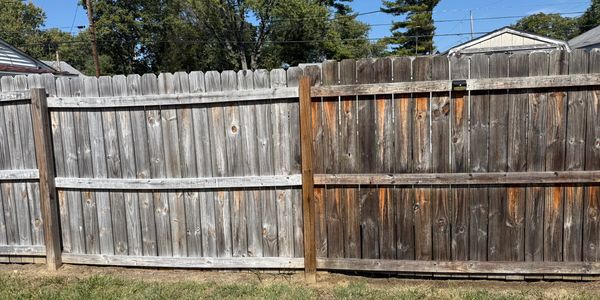 Transformation of a before and after cleaned fence
