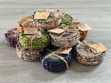 Recycled coasters make a beautiful housewarming gift idea for the Nine House!