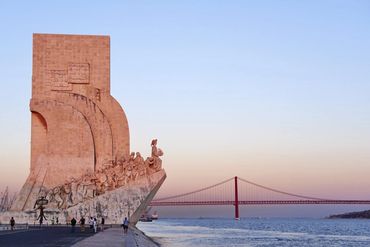 The sail-shaped Discoveries Monument is lined with notable Portuguese figures throughout history, in