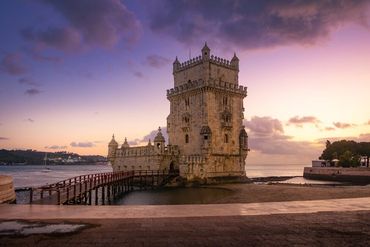 Idyllic mini castle seamlessly floating on the Tagus riverfront was originally a fort that served to