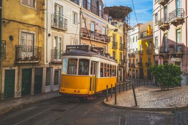 The tourist-friendly Tram 28 takes passengers from Central Lisbon up to St. George's Castle through 