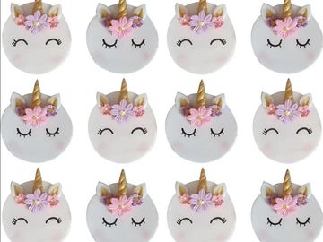 unicorn face cupcake topper
