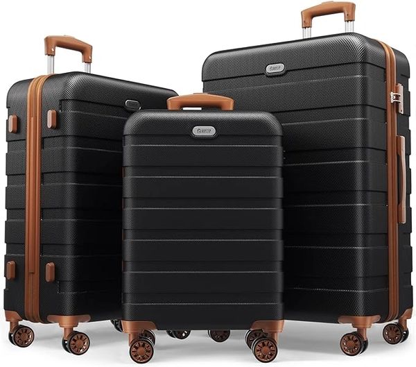 Luggage Sets 3 Piece AnyZip PC ABS Hardside Suitcase with 4 Universal Wheels TSA Lock Carry On 20 24