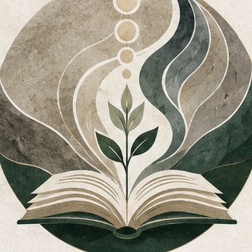 Illustration of a plant growing from an open book.