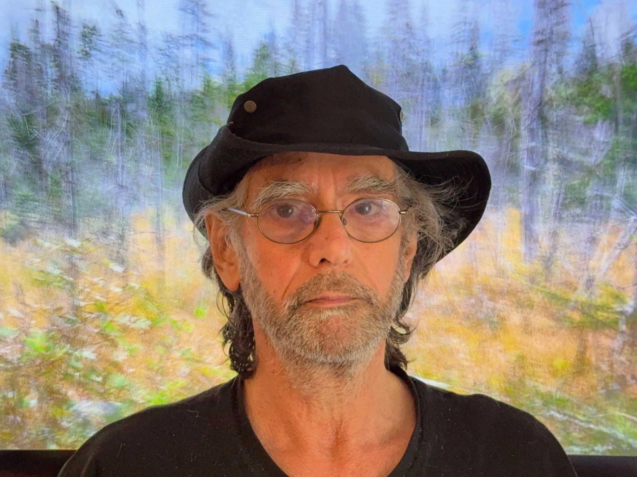 Mike Friedman in front of one of his images.