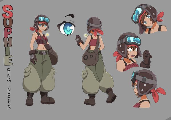 Engineer character design. Cute simple style. 
