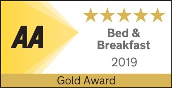 AA 5 Star Gold Award for Bed & Breakfast 2019
