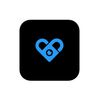 Blue heart-shaped logo with a stylized infinity symbol inside.