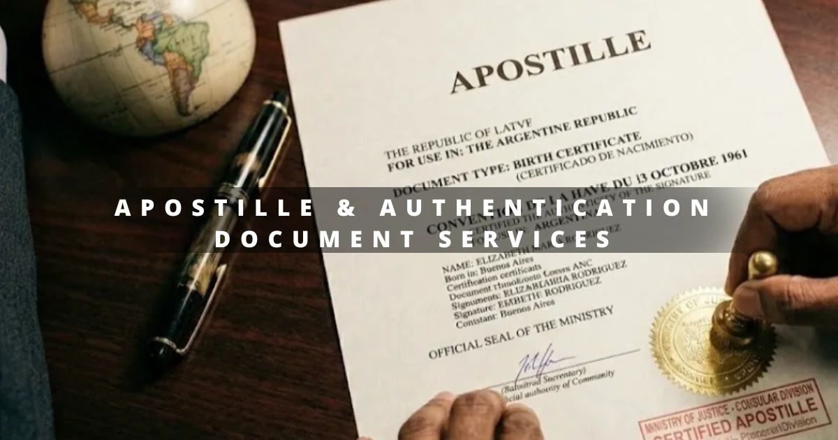 Apostille and authentication document being certified.