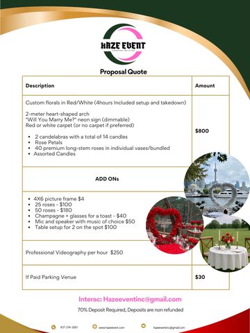 Proposal can be customized based on preference 