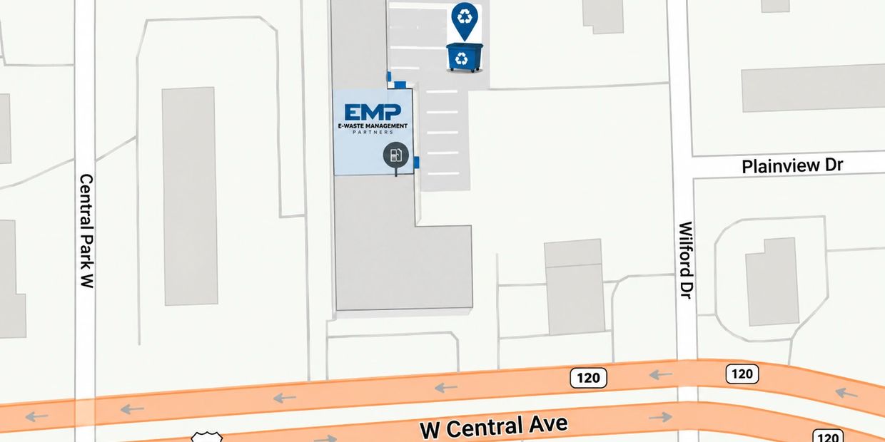 Map showing EMP E-Waste Management Partners location.
