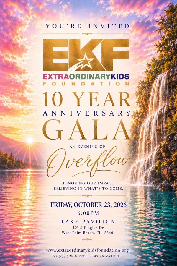 Invitation to EKF's 10 Year Anniversary Gala at Lake Pavilion.