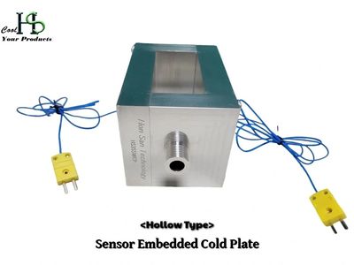 The HS35SWCP-SE is a quadrilateral cold plate designed for cooling a square heat source.