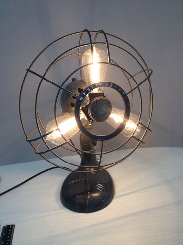 Vintage fan repurposed into  lamp