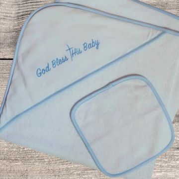 God Bless This Baby Bath Towel Set 