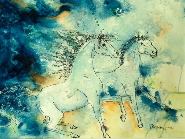 "Horse Dreams" 24" x 18"  Mixed Media 