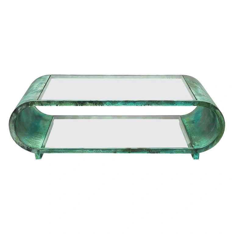 Scroll Coffee Table in Copper & Acid Finish by Amparo Calderon Tapia #1/100