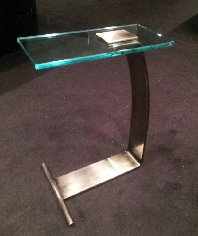 Nickel and Glass Side Table by Design Institute of America, USA 1970's