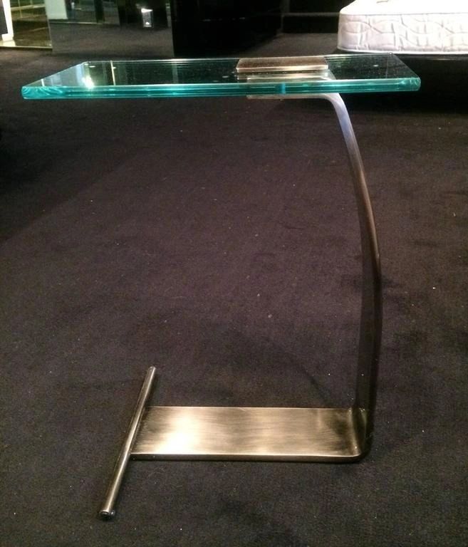 Nickel and Glass Side Table by Design Institute of America, USA 1970's