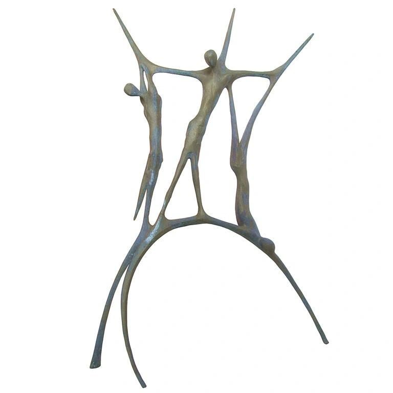Bronze Scultpure titled "Cristo e i Ladroni" by Carmelo Capello, Italy 1950's