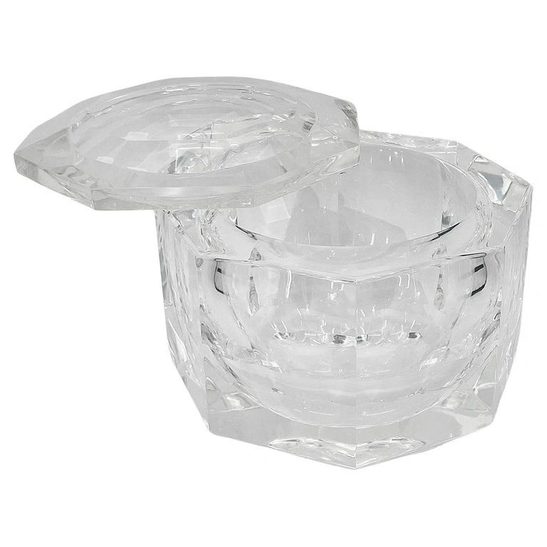 Faceted Lucite Ice Bucket attb to Alessandro Albrizzi, Italy 1970's
