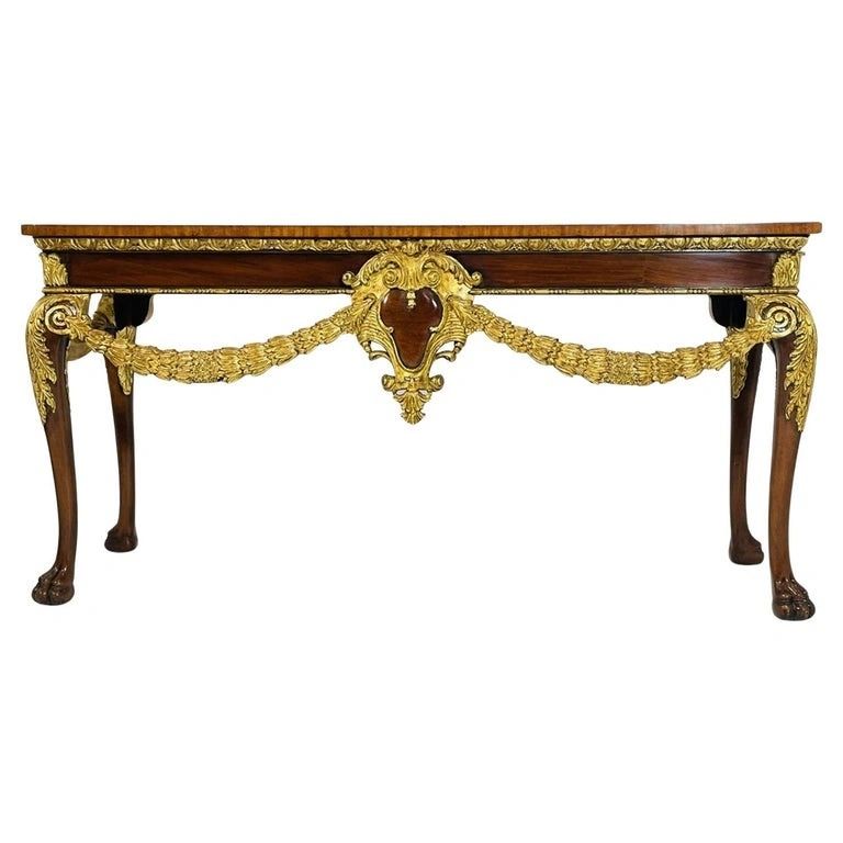 Georgian Carved & Gold Gilt Mahogany Console Table by Maitland Smith