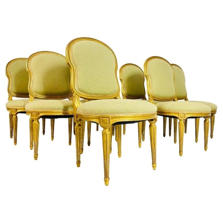 Set of 8 Dining Chairs in the Louis XVI Style by Dennis & Leen, USA 1980's