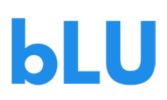 Blue text logo spelling 'bLU'.