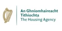 Logo of The Housing Agency with harp symbol.