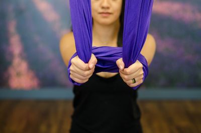 Aerial yoga hand wraps.