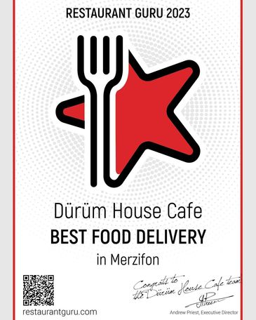 Dürüm Döner House'un 2023 yılında aldığı tavsiye içeren kayde değer lezzet ödülü