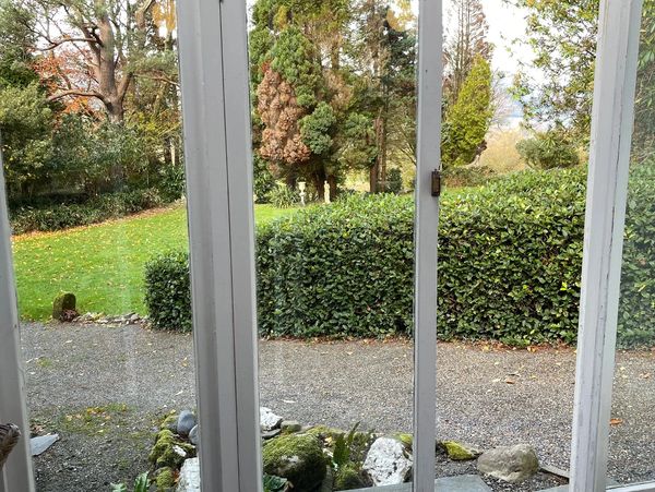 The view from the conservatory at The Gallery Family Holiday cottages mid wales