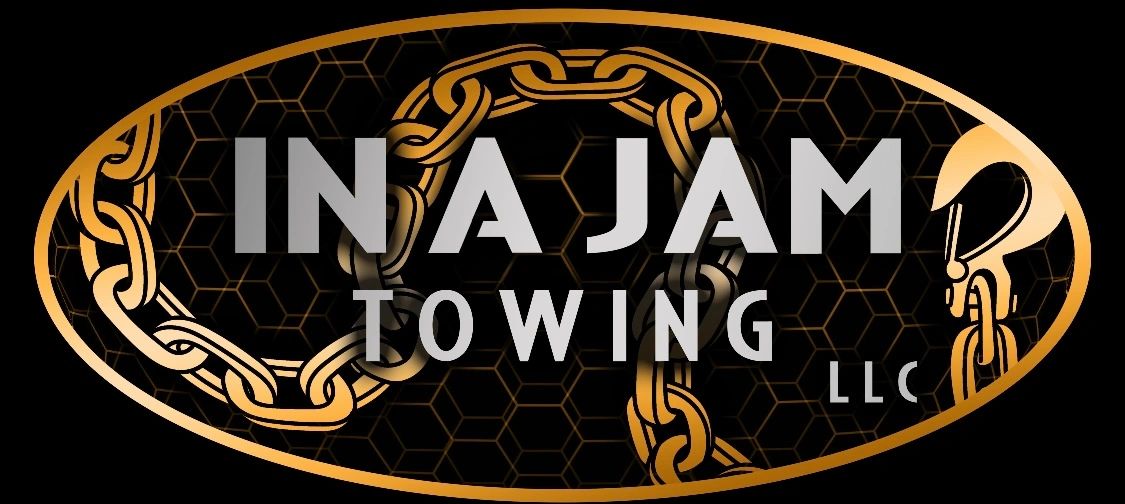 In a JAM Towing logo
