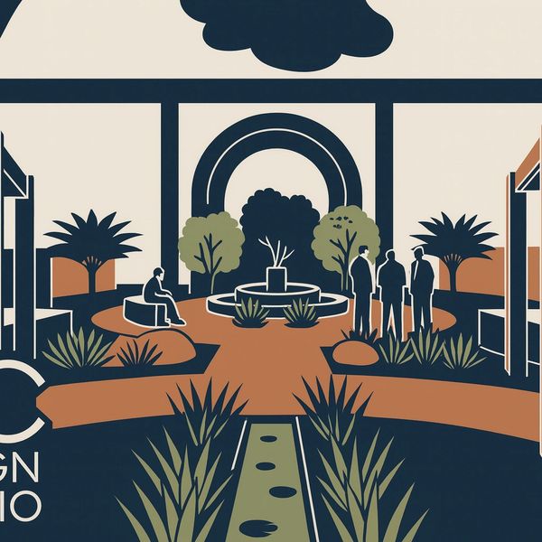 Cultural landscape in Phoenix Arizona. Memorial design, Mausoleum, Cemetery