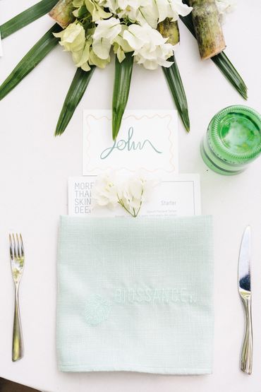 Custom embroidered napkins