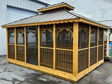 Screened in rectangle gazebo