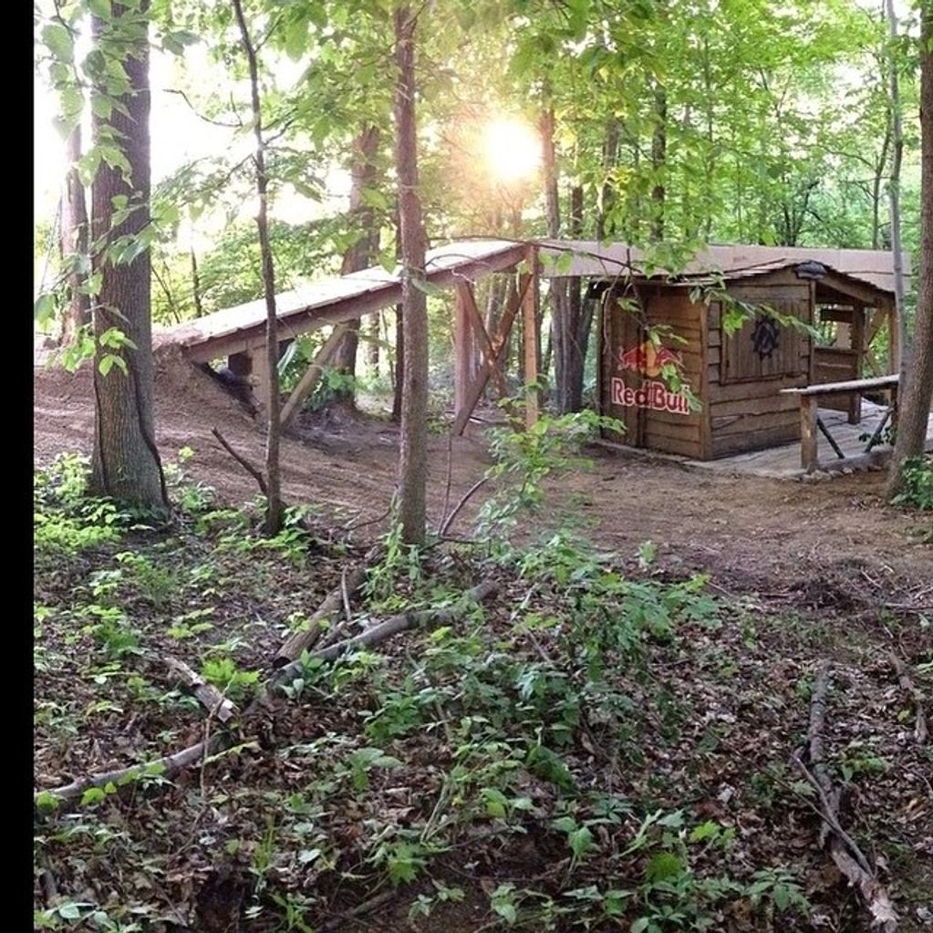 the "Red Bull" cabin at mtn creek bike park in NJ has been a highlight for many years now. this cabi