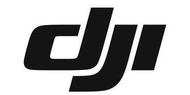 Black DJI logo on white background.