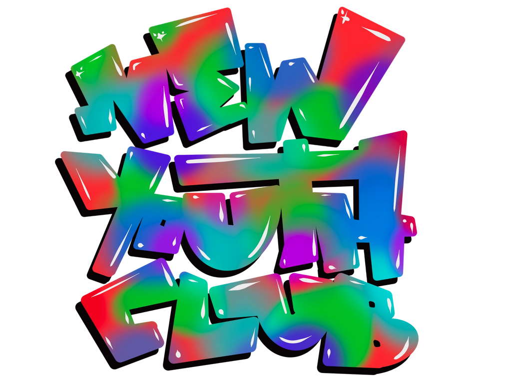 Colors and block letters. Youth playing.
-New Youth Club.